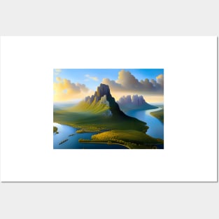 Fantasy Mountain Landscape - Drei Zinnen in the Dolomites Posters and Art